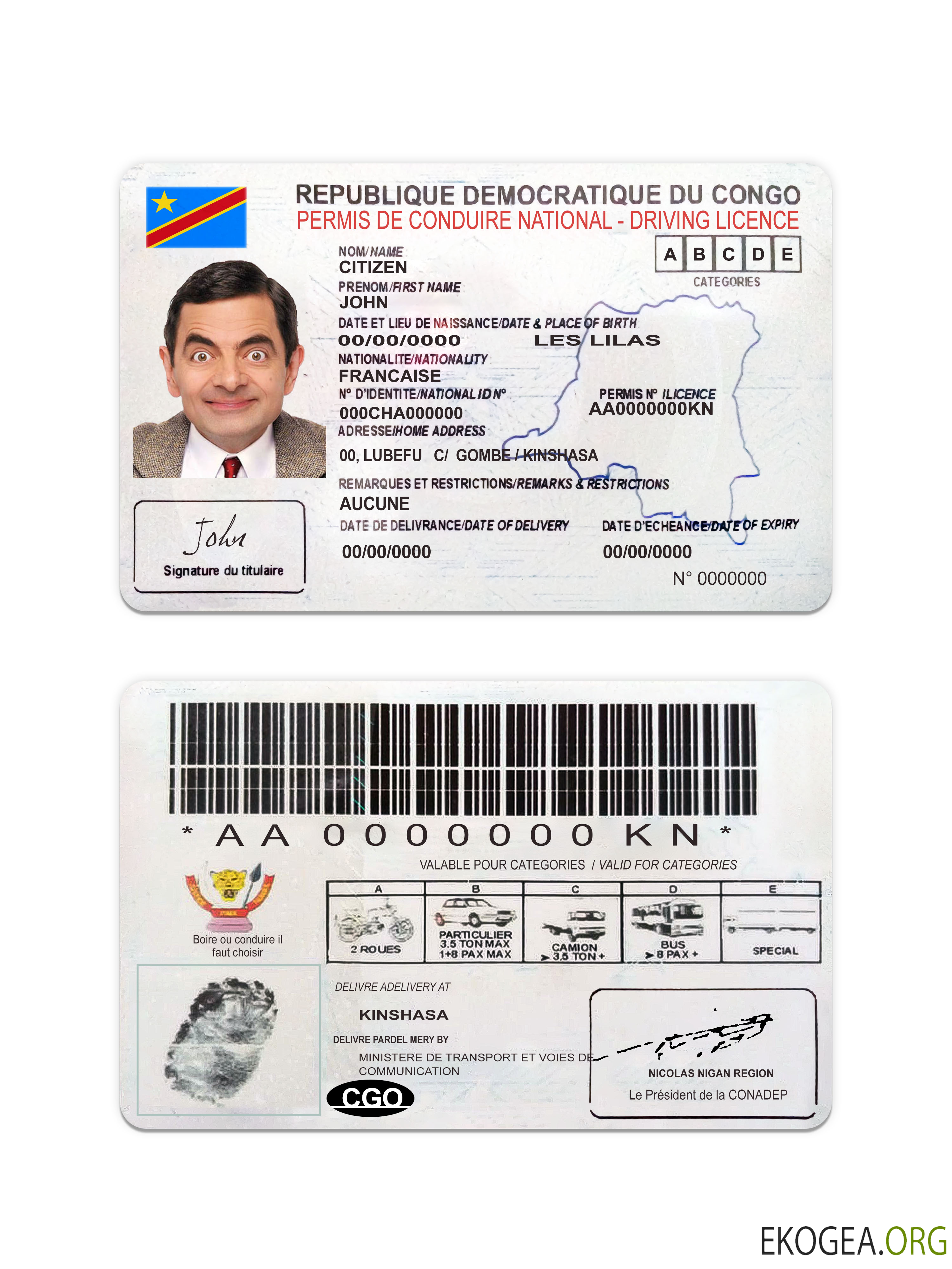 Permis de conduire national congolais